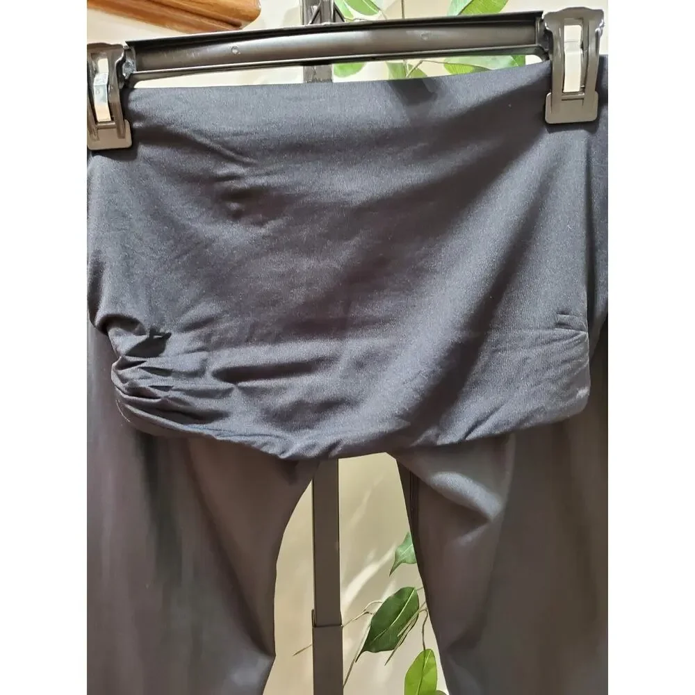Ingrid & Isabel Black Polyester Mid Rise Skinny Fit Maternity Leggings Size M - Picture 5 of 10